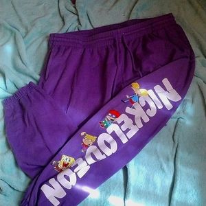 Nickelodeon sweat pants, size 1x. A washed purple color